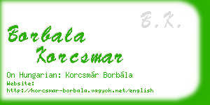borbala korcsmar business card